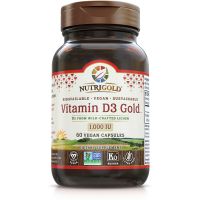 NutriGold Dietary Supplement - Vitamin D3 Gold 1000iu 60ct - Vegan / Non-GMO